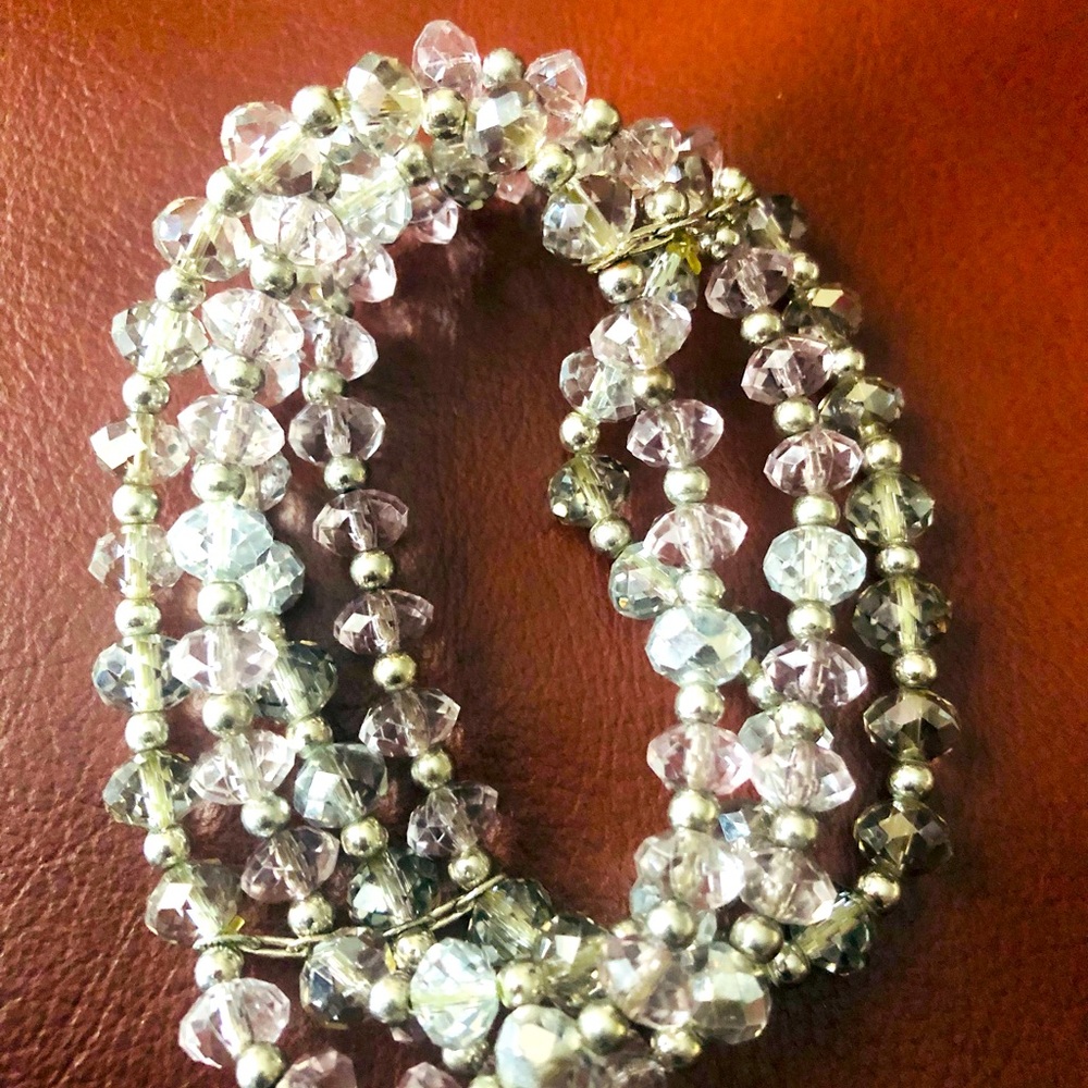 Silver and crystal bracelet